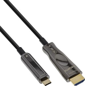 InLine® kábel USB-C na HDMI AOC, kábel monitora 4K60Hz (DP Alt Mode), 15 m