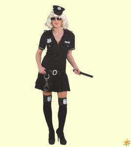 Uniform Kleid Polizistin schwarz, Gr. 44
