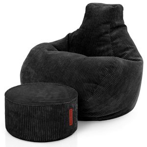 2er Set Cozy Cord + Hocker Cord - Schwarz