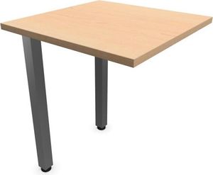E10 Anbautisch Quadratrohr-Gestell, 60 cm Tief, Ahorn, Farbe Gestell:Grau, Größe Tischplatte:80 x 60 cm