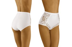 Wolbar Damen Slip Taillenmieder mit hohem Bund Unterhose WB412, Farbe:Weiß, Größe:XXL