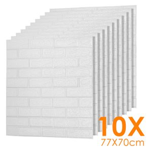 Fiqops 3D tapety 10 ks samolepky na zeď Samolepicí - 77x70cm Stone Look Brick Wallpaper Moderní voděodolné samolepky na zeď do obývacího pokoje, ložnice