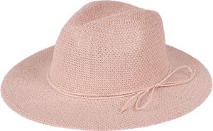 styleBREAKER Damen Panama Sonnenhut mit dünnem Hutband, Strohhut, Schlapphut, Sommerhut, Fedora Hut 04025040, Farbe:Rose