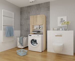 GrainGold Badezimmermöbel, Waschmaschine Regal, Badezimmerschrank, Waschmaschinenschrank für Badezimmer Prime – Sonoma