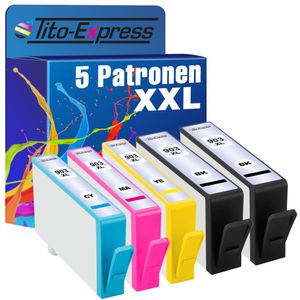 Tito-Express 5er Set ersetzt HP 903 XL 903XL für 903XL Multipack Officejet 6950 Pro 6970 6960 All-in-One 6975 Pro