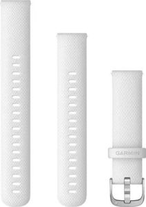 Garmin - Zapasowy/wymienny pasek na nadgarstek - Zapasowy pasek na nadgarstek 18mm biało-srebrna klamra - 010-12932-0B