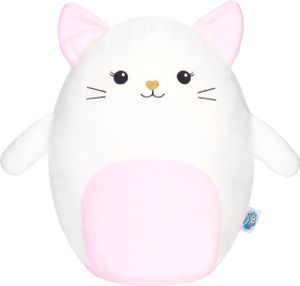 SQUISHBRUBIES Kot Kira - 35 cm przytulanka - super miękki pluszak - miękki kotek do przytulania, rozdawania i kolekcjonowania - biało-różowy