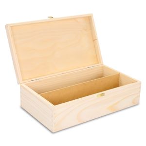 Weinbox Geschenk-Box Holz Holzbox mit Deckel - Holzschatulle Holzschachtel Schatulle Weinkiste Holzkiste für 2 Wein-Flaschen
