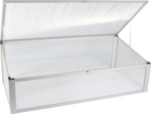 Frühbeet aus Aluminium, Frühbeetaufsatz für Hochbeete, Frühbeetkasten 56,5 x 110 cm