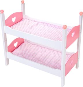 patrová postel pro panenky 50,5 x 27,5 x 43 cm dřevo bílá/růžová