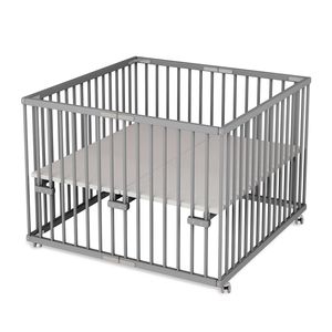 Laufgitter 100x100 cm faltbar - grau - Premium Kollektion