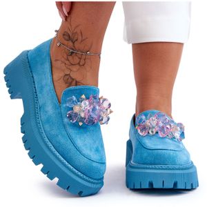 Damen-Crystal-Loafer Blau Avril 40