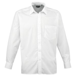 Pánská popelínová košile / pracovní košile Premier s dlouhým rukávem RW1081 (velikost límce 41 cm) (bílá)