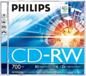 Philips CD-RW 80MIN Daten-CD-RW, 700 MB, 80 min