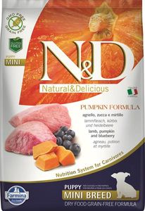 Farmina N&D dog PUMPKIN (GF) puppy mini, lamb & blueberry 7 kg granule pre psy