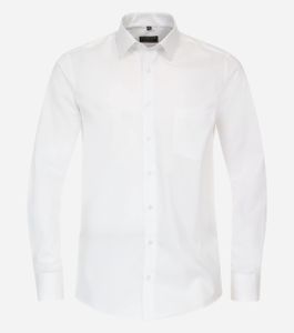 REDMOND City Herren Businesshemd Langarm Kentkragen Variomanschette Modern Fit Baumwolle uni Weiß XL