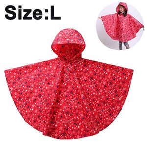 Kinder Mädchen Stern Regenjacke Regenmantel mit Kapuze Wasserdicht Softshelljacke Regenponcho(Rot, l)
