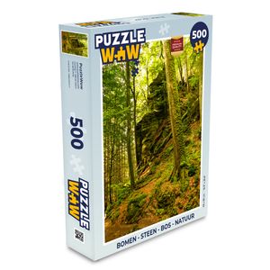 MuchoWow® Puzzle 500 Teile Bäume - Stein - Wald - Natur - Pflanzen - Denken - Spiel - Toy