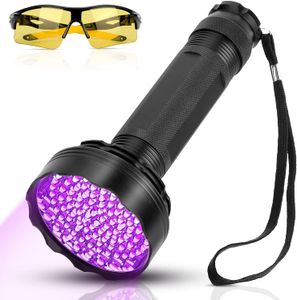 Pyzl Taschenlampe UV-Taschenlampe, UV-Lampen-Urin-Detektor, verbesserte 100 LED-Taschenlampe Schwarzlicht-Ultraviolett-Lampe