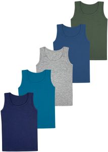 5 Jungen Unterhemden - Basics 128-134 (8-9 Jahre)