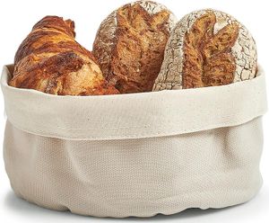 ZELLER PRESENT Torba na chleb bawełniana Ø20x12cm kremowa