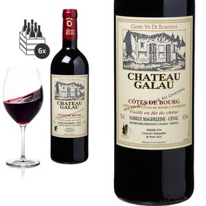 6er Karton 2017 Côtes de Bourg von Château Galau - Rotwein