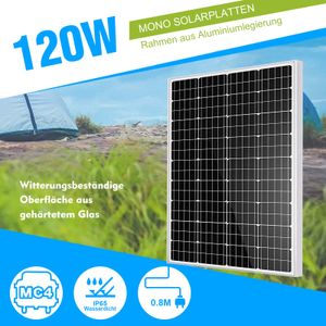 Gliese 120W Watts Solarmodul Solarpanel Monokristallin für Wohnmobil Auto Camping 12V