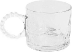 HOMLA Filiżanka GLASSIC szklana młotkowana z koralikowym uchem 0,3 l
