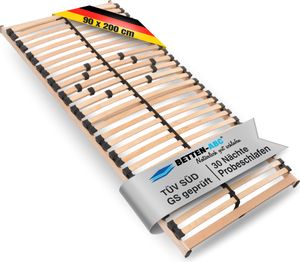 Max NV MZV Lattenrost zur Selbstmontage mit 28 Leisten, durchgehender Holm, SÜD GS, Größe: 90x200 Max NV MZV Lattenrost zur Selbstmontage mit 28 Leisten, durchgehender Holm, SÜD GS, Größe: 90x200
