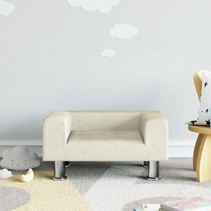 The Living Store Kindersofa Creme 50x40x26,5 cm Samt