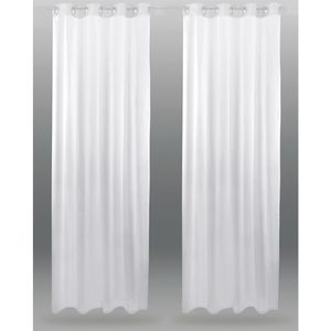 2er Pack Gardine Transparent Noella Ösen, Größe: 140 x 175cm (Weiß)