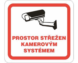 Samolepka Prostor střežen kamerovým systémem, 9 x 9 cm