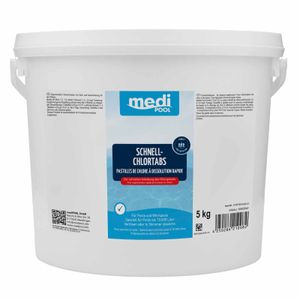 mediPOOL Schnell-Chlor Tabs 20 g, Schnellchlortabletten, Chlortabletten, Poolreinigung Inhalt:5 kg