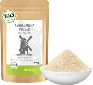 Ashwagandha Pulver 500 g | 100% echte Ashwagandha Wurzel aus Indien | bioKontor