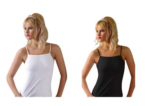 Anit 4 Stück Baumwolle Damen Ärmellose Unterhemden Trägerhemd Shirt, Farbe:Schwarz- Weiß, Größe:XL