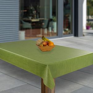 Wachstuch-Tischdecken Grün Leinenoptik rechteckig