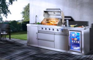 BUSCHBECK Outdoorküche Oxford, aus Edelstahl, B245 x T60 x H119 cm