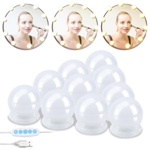 Yakimz LED Mirror Light Mirror Light DIY Lamp USB Makeup Light Dimmable 10 LED 360° Lighting