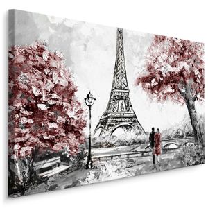 Fabelhafte Canvas LEINWAND BILDER 120x80 cm XXL Kunstdruck Paris Stadt Eiffelturm