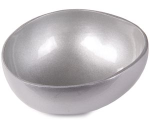ONDIS24 Kokosnuss Schale Schüssel einfarbig Silber