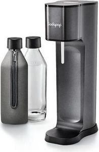 SODAPOP Wassersprudler Joy Prestige, avantgarde black, 2x Glaskaraffe, 2 Bottle-Shirts, 1x CO2-Zylinder