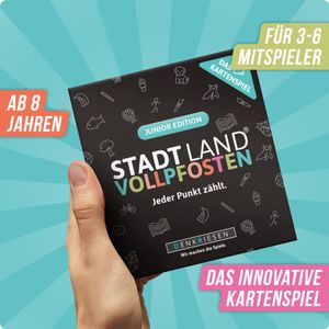 Stadt Land Vollpfosten® Junior Edition – "Jeder Punkt zählt." | Das Kartenspiel