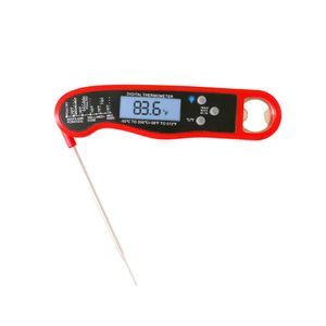 Digital Fleischthermometer Grillthermometer Bratenthermometer, Sofortiges Auslesen, LCD Display, Magnet, Küchen Thermometer für Grill BBQ Braten Ofen (Rot+Schwarz)