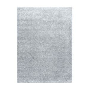 Teppium Hochflor Teppich Wohnzimmerteppich Weicher Oberflächeem Glanz Garn, Farbe:Silber, Maße:240 cm x 340 cm, Form: Rechteckig
