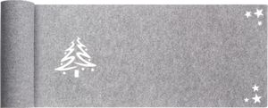 Weihnachtstischläufer Tischläufer aus Filz Abwaschbar Tischdecke Still Grau hitzebeständig Filztischläufer Tischschutz (Grau_Weihnachten, 40 x 150)