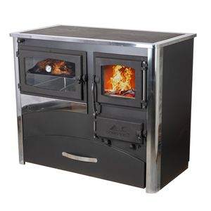 Kaminofen mit Backfach und Herdplatte ABC Concept 2 Air Links Holzofen 11,6 kW Kamin Ofen Holz Werkstattofen Schwedenofen Hüttenofen Heizofen Holzofen