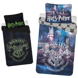 Harry Potter HOGWARTS Baumwollbettwäsche, Glow-in-the-dark-Bettwäsche 140cm x 200cm