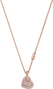 Michael Kors MKC1747CZ791 Damen Collier Herz Silber 925 Rose 43 cm