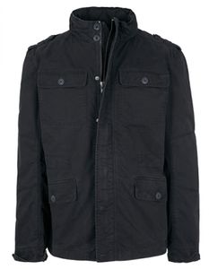 Herren Feldjacke, Britannia Jacket, im Used Look - Farbe: Black - Größe: 5XL