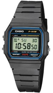 Casio F-91W-1YEF Herren-Armbanduhr, Kunststoff-Gehäuse